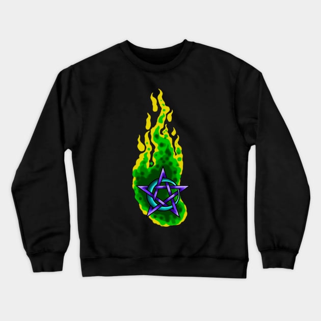 Wiccan Pentacle Tattoo Art Crewneck Sweatshirt by McCragge